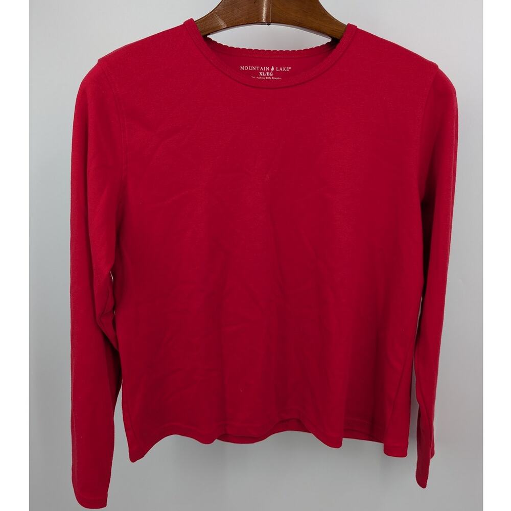 Mountain Lake Red Pullover Size XL Vintage 90s Cotton Blend Crewneck Top